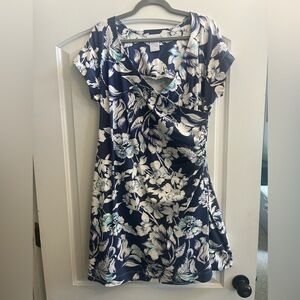 Soft Surroundings Blue and White Flutter Sleeve Sundress